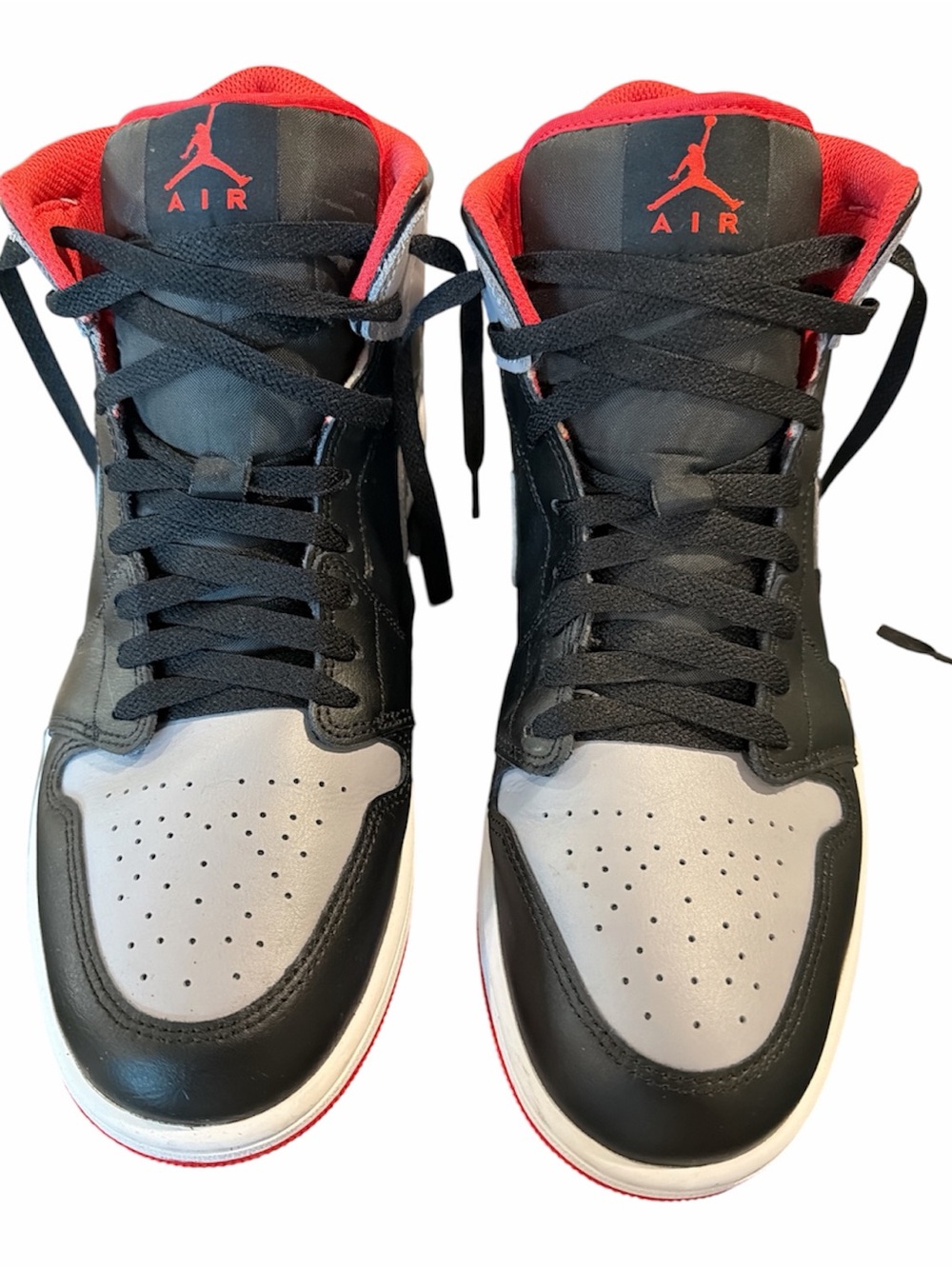 Jordan 1  Men's High-Top Sneakers - Black/Cement/Red Accents